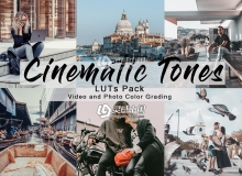 5组电影视频照片色调LUT调色预设 Cinematic Tones – LUTs Pack