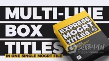 多行框标题带低纹阴影动态排版文字效果PR模板下载 Express MOGRT Titles