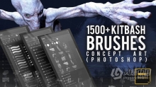 1500组概念艺术数字绘画PS笔刷合集 1500+ high resolution  Kitbash Brushes for Photoshop