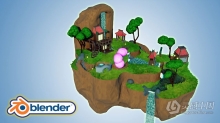 Blender吉卜力艺术风格东方岛场景制作视频教程 中文字幕