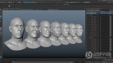 Maya角色面部表情造型复杂运动动画频教程