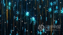 冬季闪亮雪花装饰粒子光效VJ视频素材 Snowflakes Christmas