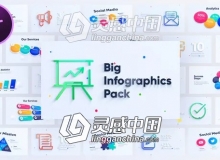 90种彩色质感企业商务信息图表动画元素包PR模板
