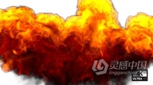 4K带Alpha通道巨大的爆炸火焰火流烟雾特效元素视频素材 Huge Fire Explosion V3