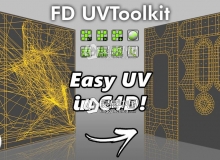 模型自动展UV贴图映射C4D插件 FD UVToolkit - Cinema4d UV Unwrapping Plugin