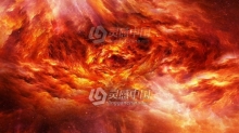 穿越太空中星云抽象黄红色隧道动态背景视频素材下载