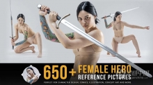 650张女性格斗击剑动作姿势造型高清参考图合集 650+ Female Hero Reference Pictures