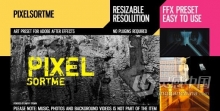 快速制作创意像素拉伸动画特效效果视频 AE预设 AE工程预设 PixelSortMe