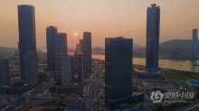 实拍视频素材-航拍城市高楼建筑日落晚霞夕阳实拍视频素材