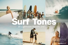 海边冲浪AI人工智能电影色调Lightroom预设及视频调色LUT预设 20 Surf Tones Lightroom Presets & LUTs