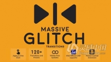 AE脚本预设包-Massive Glitch Transitions 120种故障毛刺特效视频转场