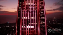 实拍视频素材-航拍深圳平安大厦大楼近景夜景灯光实拍视频