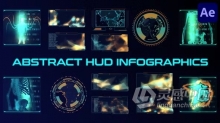 35个科幻风格炫酷HUD信息图表全息动画元素AE模板下载 Abstract HUD Infographics for After Effects