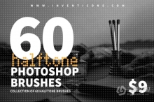 【PS笔刷】60款半色调效果PS笔刷 halftone photoshop brushes