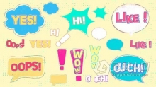 AE模板-18个语音气泡多彩元素卡通字幕动画AE模板下载 Speech Bubbles Colorful ElementsAE