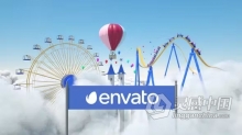 云端游乐园卡通主题公园场景假期游玩介绍视频AE模板下载 Clouds Theme Park