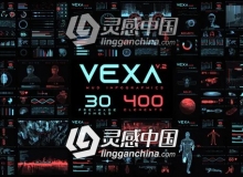 380个未来数字科技HUD图形元素动画包PR模板