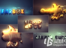 三维金属液体变形生成Logo标志AE模板 Videohive Liquid Edge