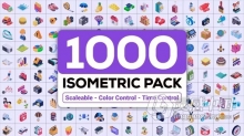 AE模板-一千多个等距图标动画效果AE模板下载 1000+ Isometric Icons Pack