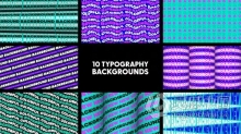 10组波浪式文字循环图形动画背景视频AE与PR模板下载 Typography Backgrounds