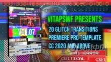 PR模板-信号损坏故障干扰过渡效果 Glitch Transitions Vol. 07