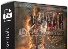 超酷战争科技火焰笔刷样式特效素材包 Ron's War Essentials