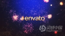 新年烟花标志片头节日庆典假期活动烟花LOGO动画AE模板下载 New Year Fireworks Logo