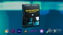 4K视频素材20个蓝色梦幻光效闪烁转场过渡动画 Blue Future Transition