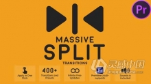 400+种画面分割滑动转场过渡效果PR模板下载 Massive Split Transitions