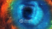 蓝色空间天眼隧道飞行星云粒子宇宙抽象动态背景视频素材下载