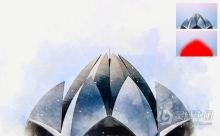 建筑水彩绘画Photoshop动作 Architecture Watercolor Photoshop Action