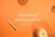 时尚优雅几何美学海报印刷宣传排版创意设计无衬线英文字体 Almarena Monospaced