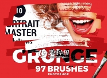97组水墨水彩Photoshop笔刷库 97 Photoshop Brushes