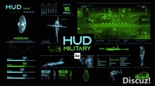 AE与PR模板HUD军事主题科技界面信息图表元素 HUD Military for After Effects