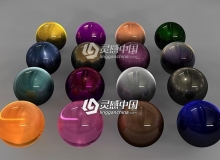 C4D材质14个金属材质+2个玻璃材质Metal glass C4D材质