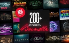 【PS样式】200多个电影卡通水彩复古3D文字效果 Photoshop文本样式合集 200+ Photoshop Text Effects Bundle