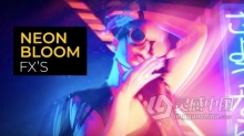 像差失真霓虹绽放流光迷幻特效动画效果叠加PR模板下载 Neon Bloom Effects