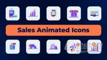 10个物流运输电子商务销售动画图标AE模版 Sales Animated Icons