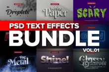 3D文字效果PS样式套装1 Photoshop 3D Text Effects BUNDLE 1