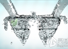 液体水注入飞溅水珠标志动画AE模板 Videohive water splash logo Reveal