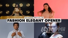 干净优雅时尚开场白简单模块化营销活动模特展示片头AE模版 Fashion Elegant Opener