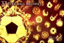 【PS笔刷】33个魔法火球太阳燃烧星球爆炸PS笔刷Affinity画笔Procreate笔刷 33 Fireball Brushes