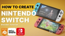 Blender 3D学习如何创建一个任天堂Switch游戏机视频教程