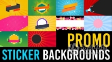 10组多彩复古促销横幅产品价格标签贴纸广告背景效果视频素材 Promo Sticker Backgrounds