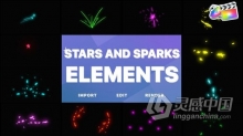 FCPX插件 12组卡通星星火花图形动画Stars Sparks Pack