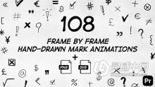 108个手绘逐帧标记动画素描涂鸦符号元素PR模板 108 Frame By Frame Animated Marks Pack