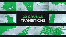 AE模板-Grunge Transitions 20组复古纹理遮罩视频过渡AE模板下载