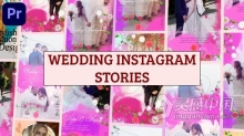 婚礼请柬邀请函电子短视频动画5组设计PR模板下载 Wedding Instagram Stories