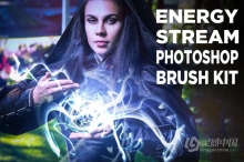 【PS笔刷】25款高分辨率魔法能量线条环绕PS笔刷 Energy Stream Brush Resources