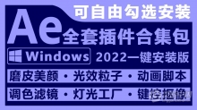 2022版AE全套插件合集中文一键安装包 AE 2022汉化插件 Adobe After Effects 2022合集包 win版本下载